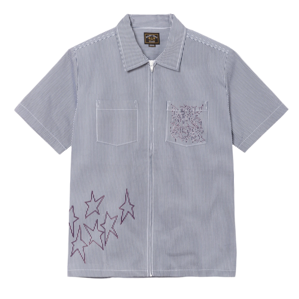 Nelson SS Woven White/Indigo