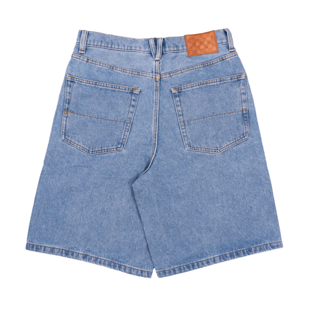 Check 5 Baggy Denim Shorts Stonewash Blue