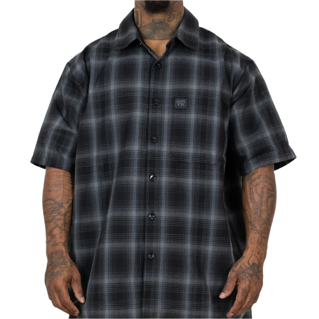 Short Sleeve Checker Flannel Black/Black
