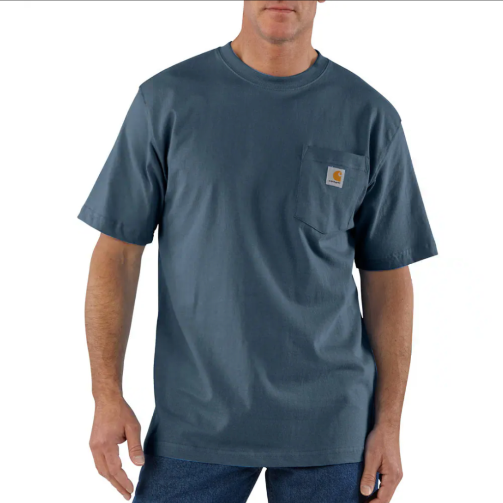 Loose Fit Heavyweight S/S Pocket Tee Bluestone