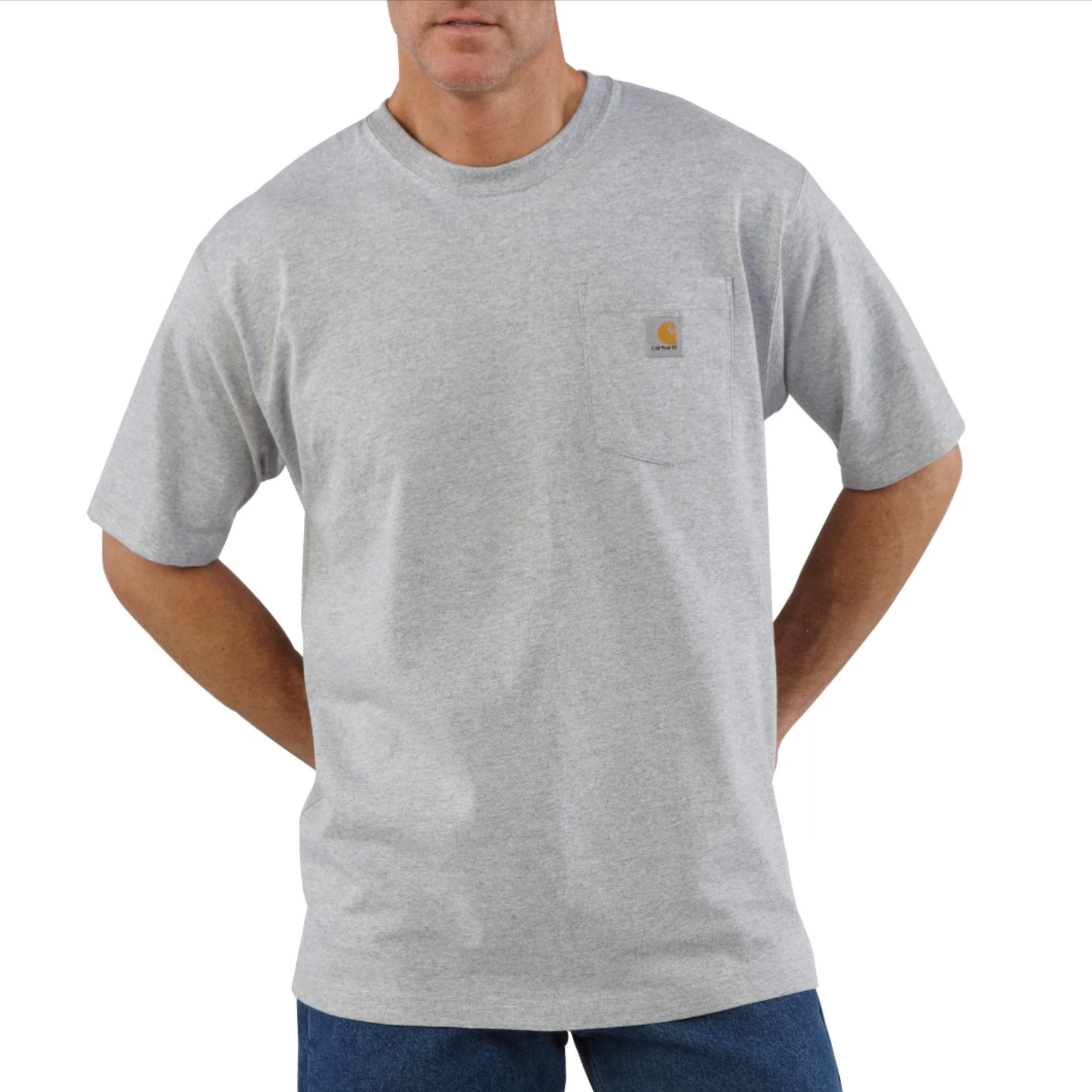 Loose Fit Heavyweight S/S Pocket Tee Heather Grey