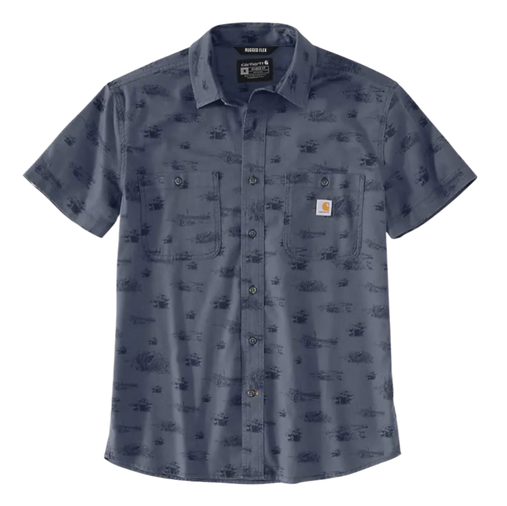 Rugged Flex Lightweight S/S Shirt Archive Print Bluestone