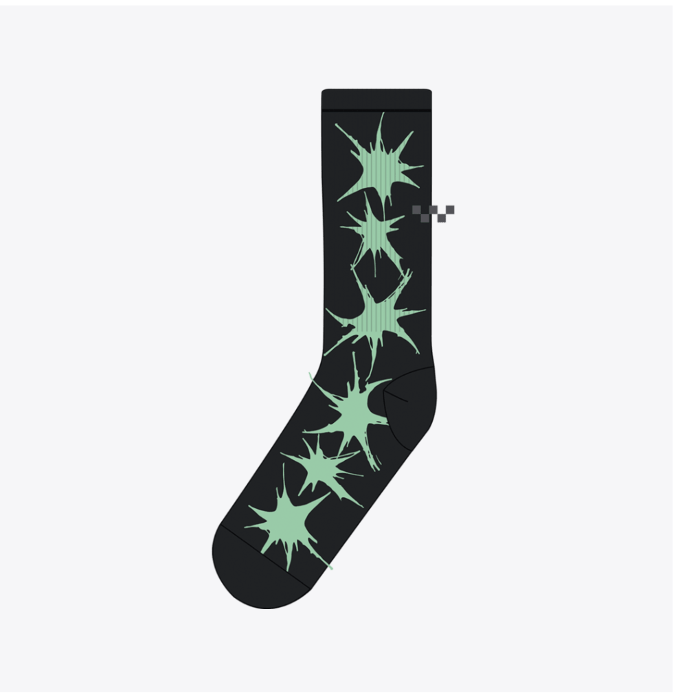 Skate Splatter Crew Sock Black