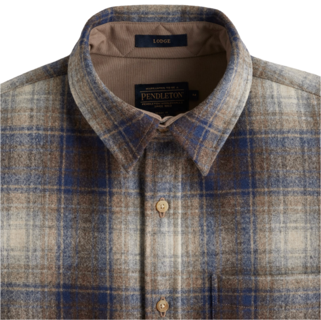 Lodge Shirt Blue/Taupe Mix Plaid 24'