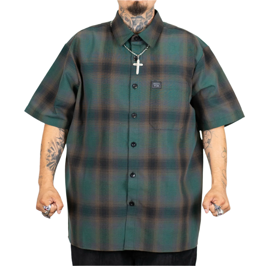 Checker S/S Flannel Shirt Black/Green Gunthers Supply And Goods Checker S/S Flannel Shirt Black/Green Gunthers Supply And Goods