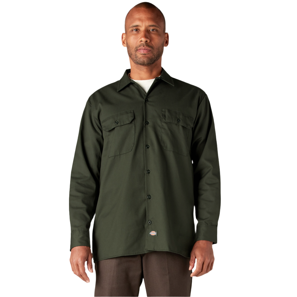 Long Sleeve Work Shirt Olive Green