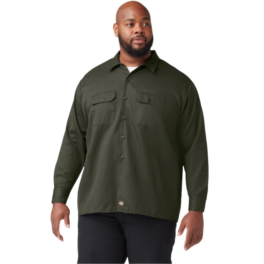 Long Sleeve Work Shirt Olive Green