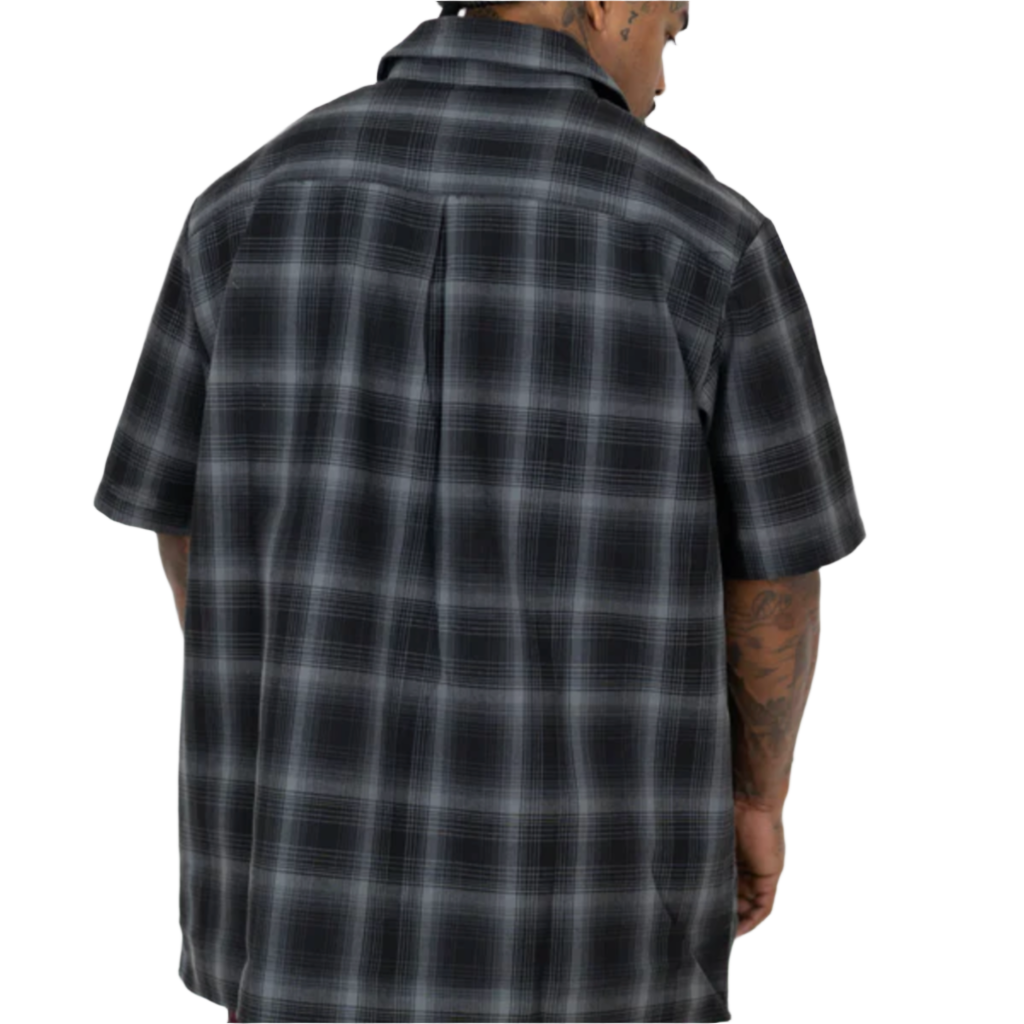 Short Sleeve Checker Flannel Black/Black