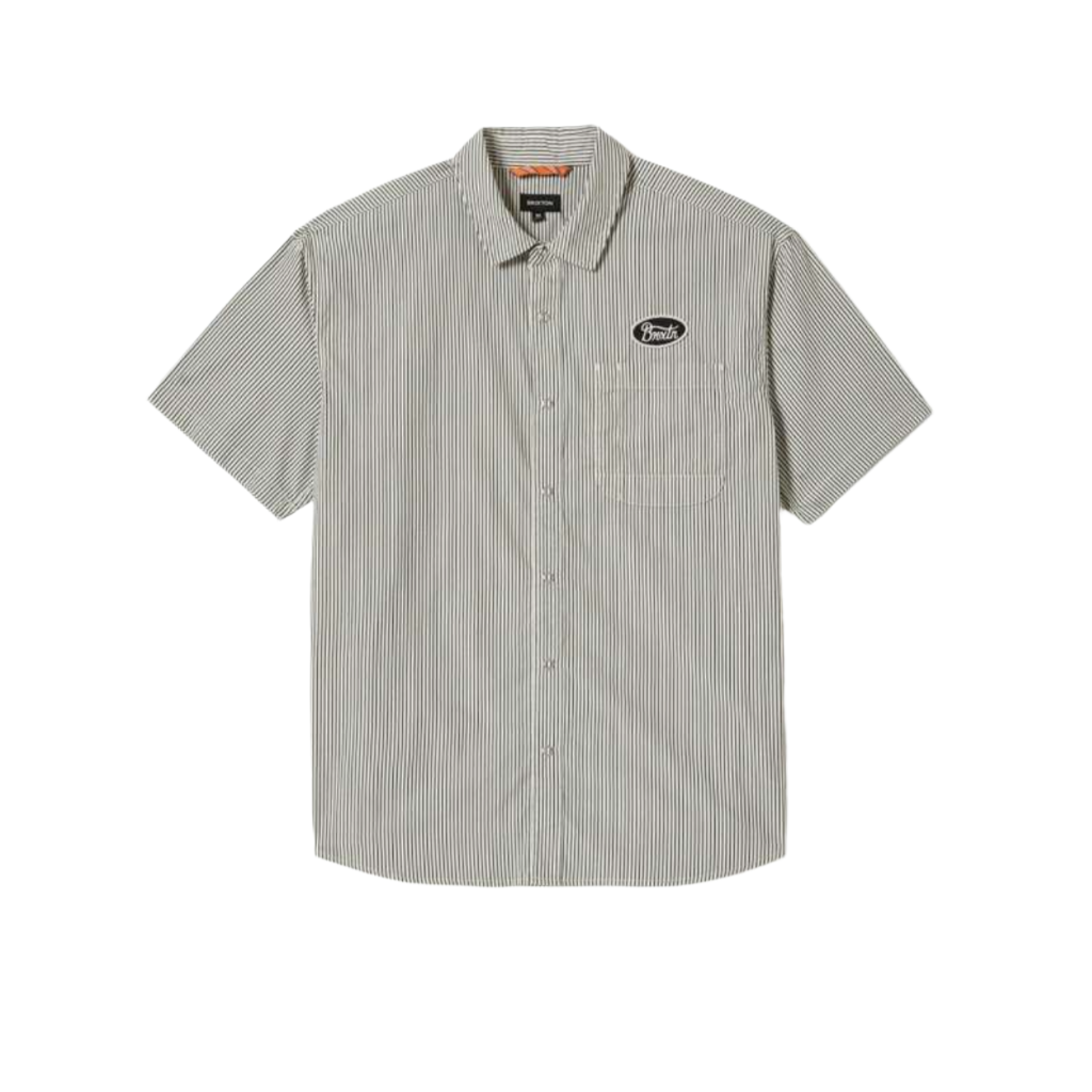 Builders Auto S/S Woven Black/ Off White Stripe