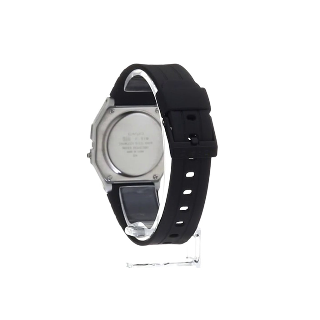 Black digital watch on a white background
