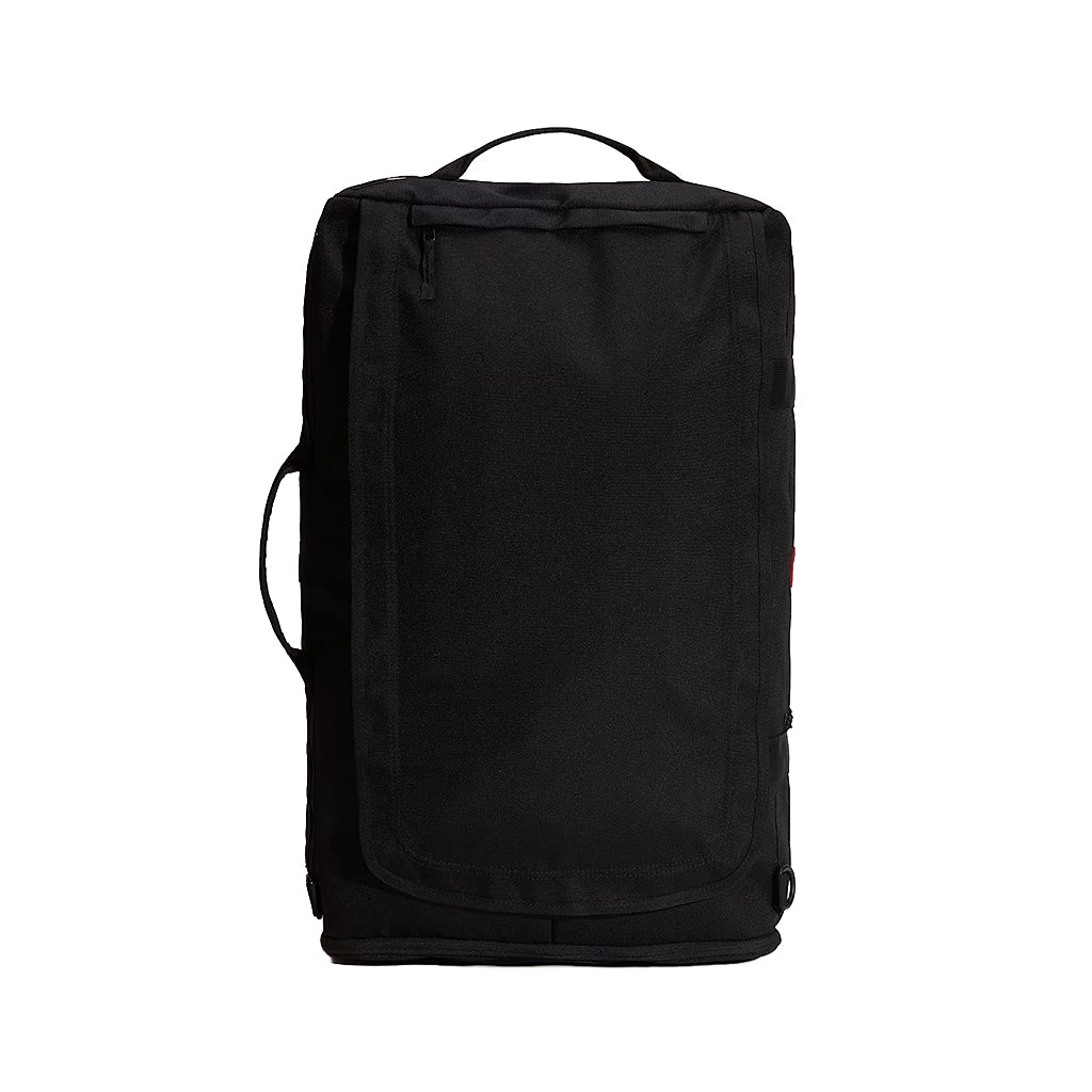 Black backpack on a white background