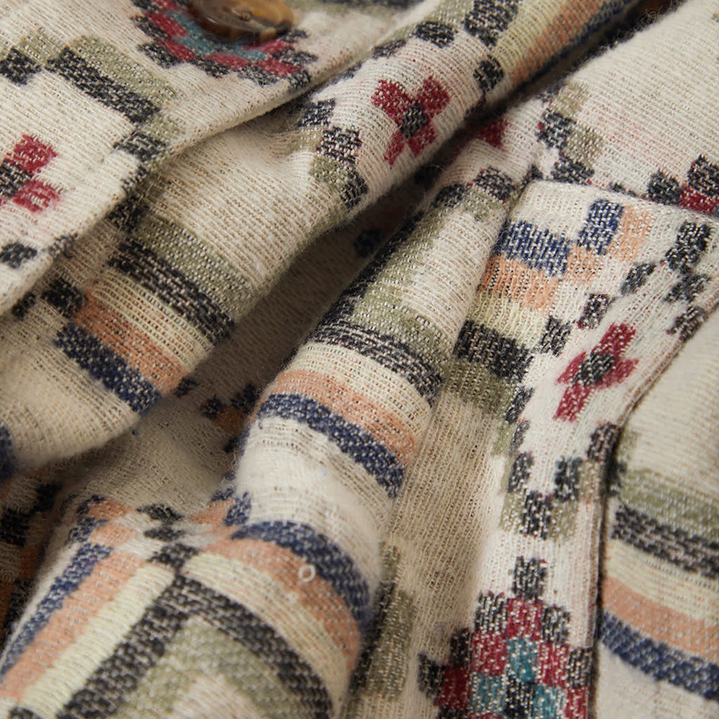 Close-up of textured fabric with geometric pattern