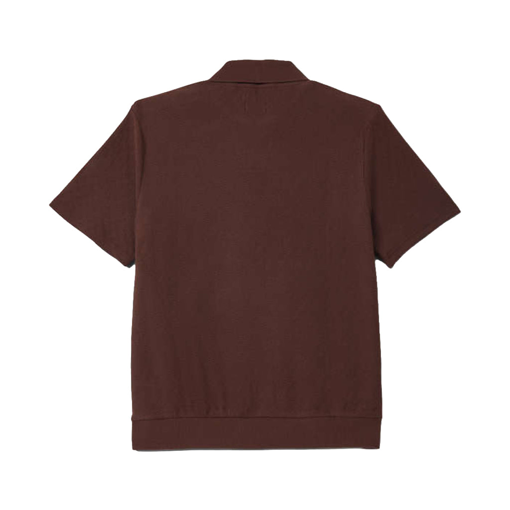 Brown polo shirt on a white background