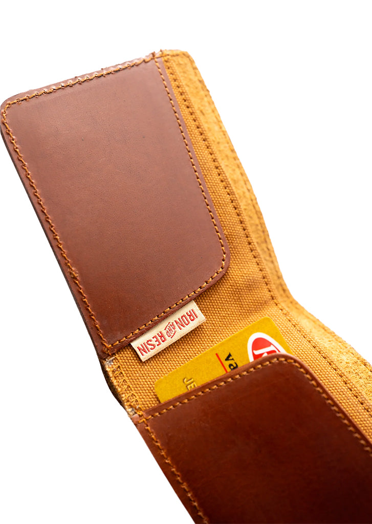 Close up of the inside of a Traditional bi-fold wallet