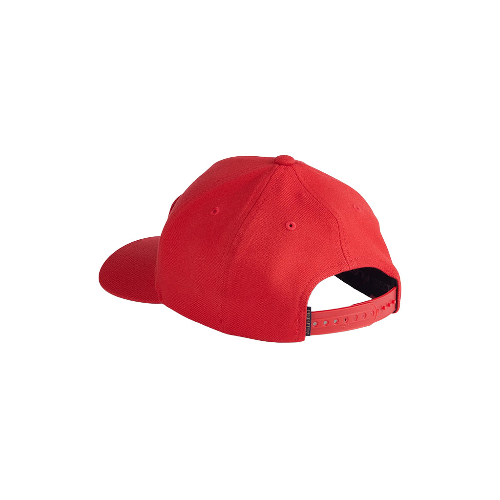 Red baseball cap on a white background