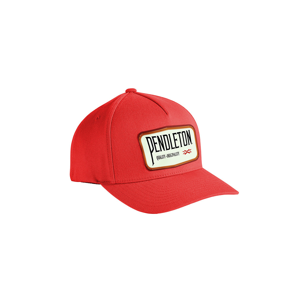 Red cap with Pendleton logo on a white background