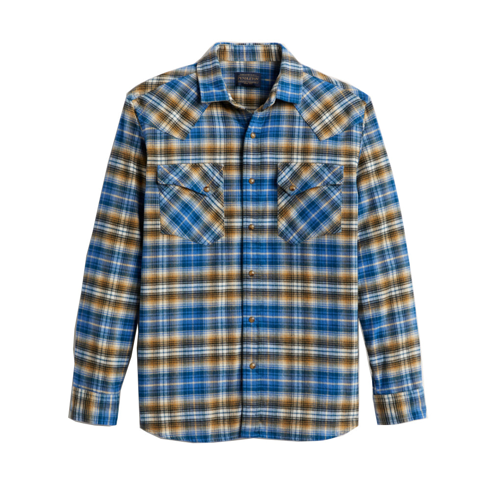 Wyatt Plaid L/S Shirt Blue/ Tan/ Bronze