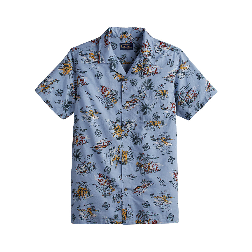 Aloha Shirt Blue Palms