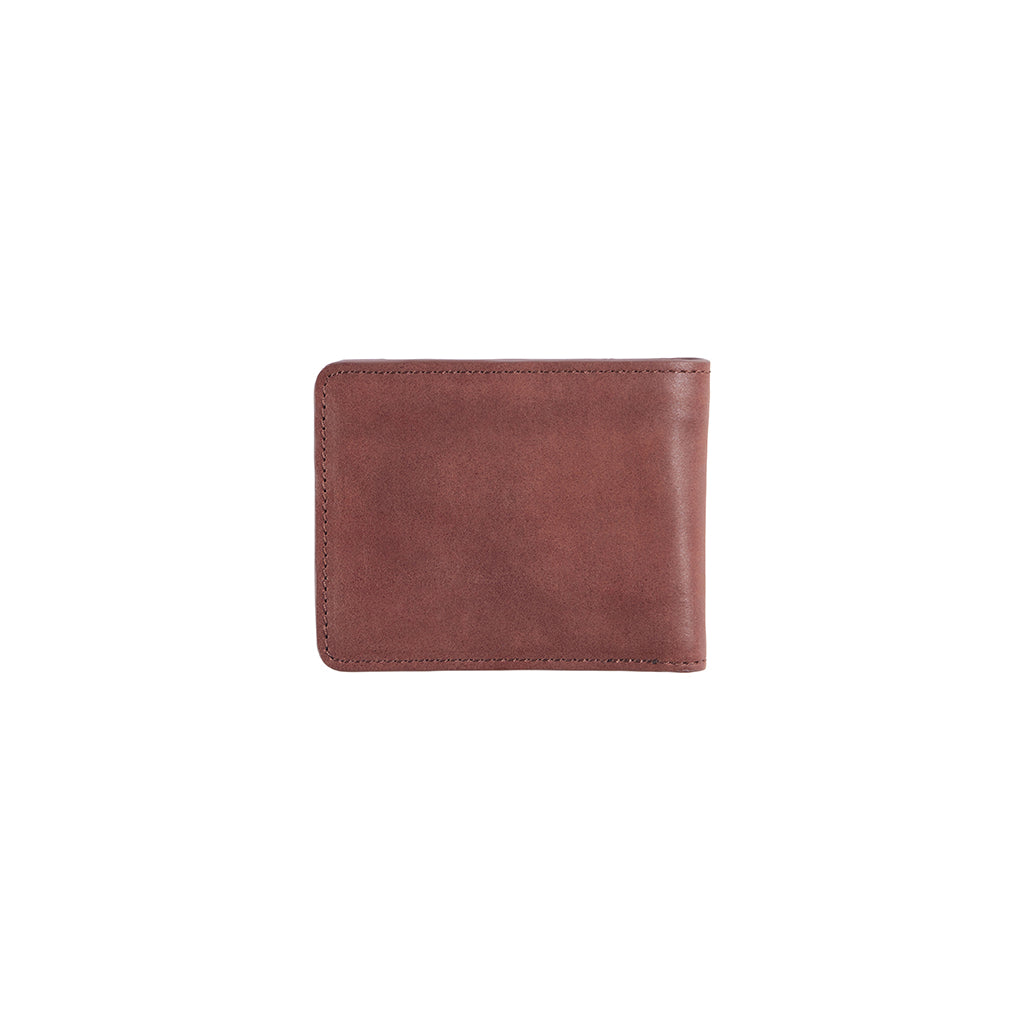 Brown leather wallet on a white background