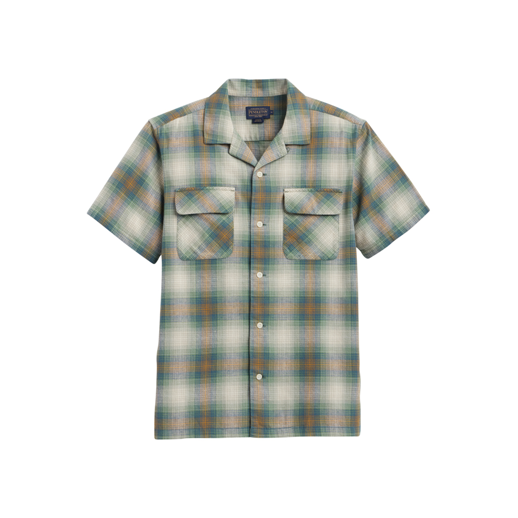 Baja Board Shirt Green/Gold Plaid 25'