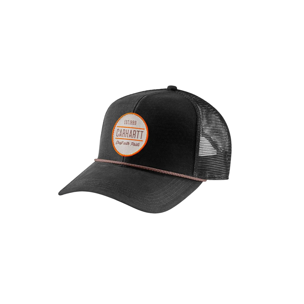 Canvas Mesh-Back Craft Patch Cap Black