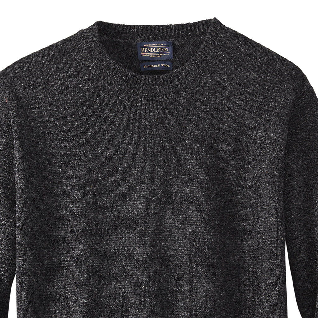 Gray sweater with Pendleton label on a white background