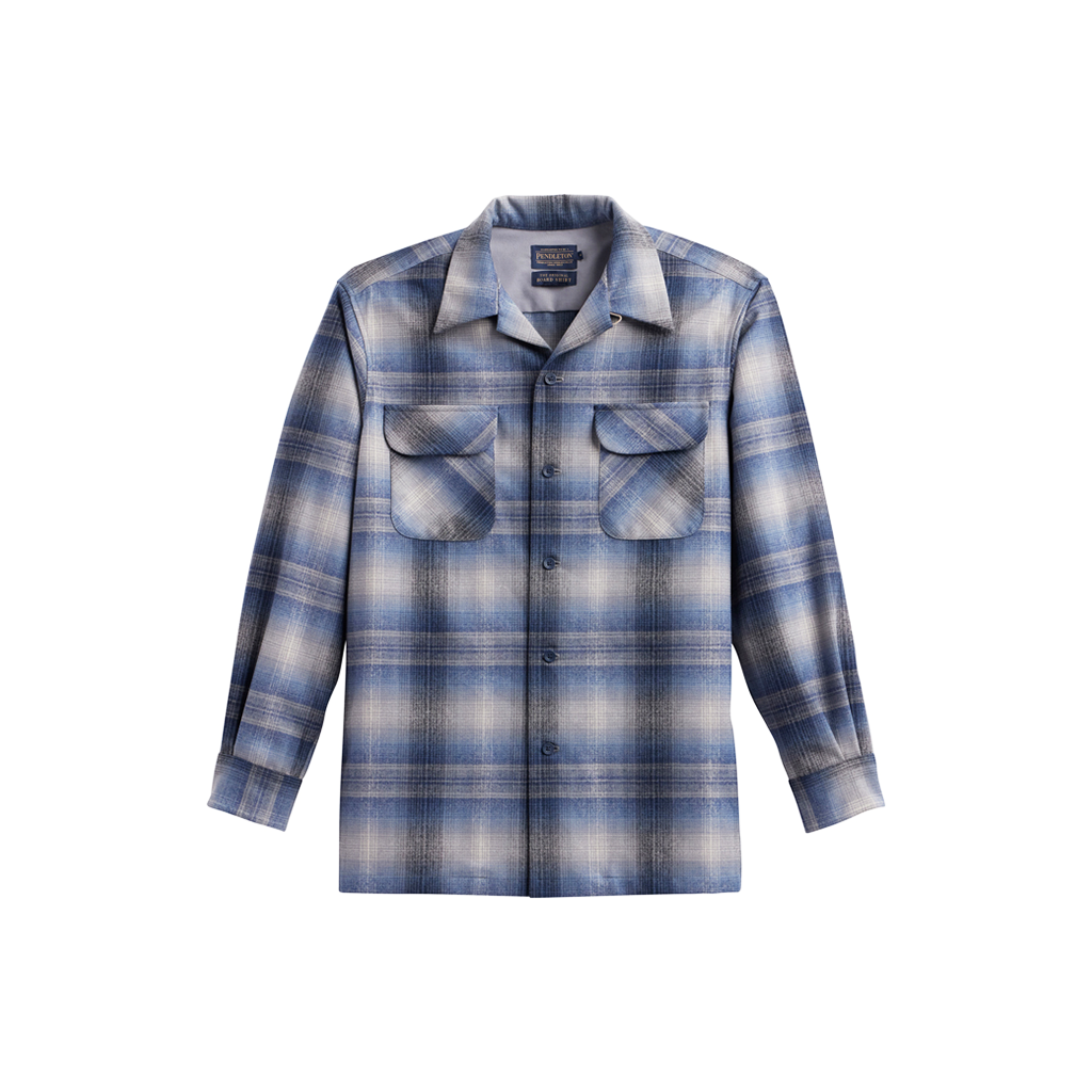 Blue and white plaid shirt on a white background
