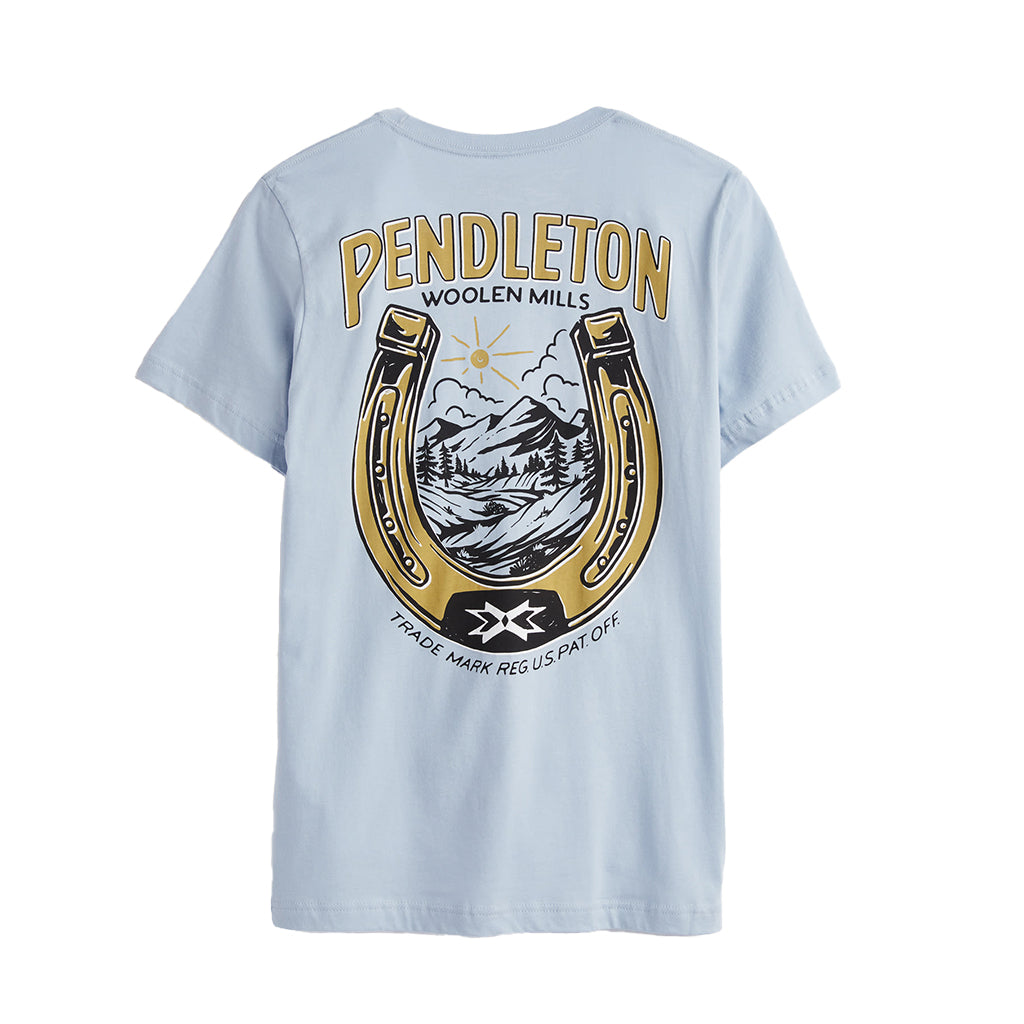 Vintage Horseshoe Graphic Tee Light Blue/Gold