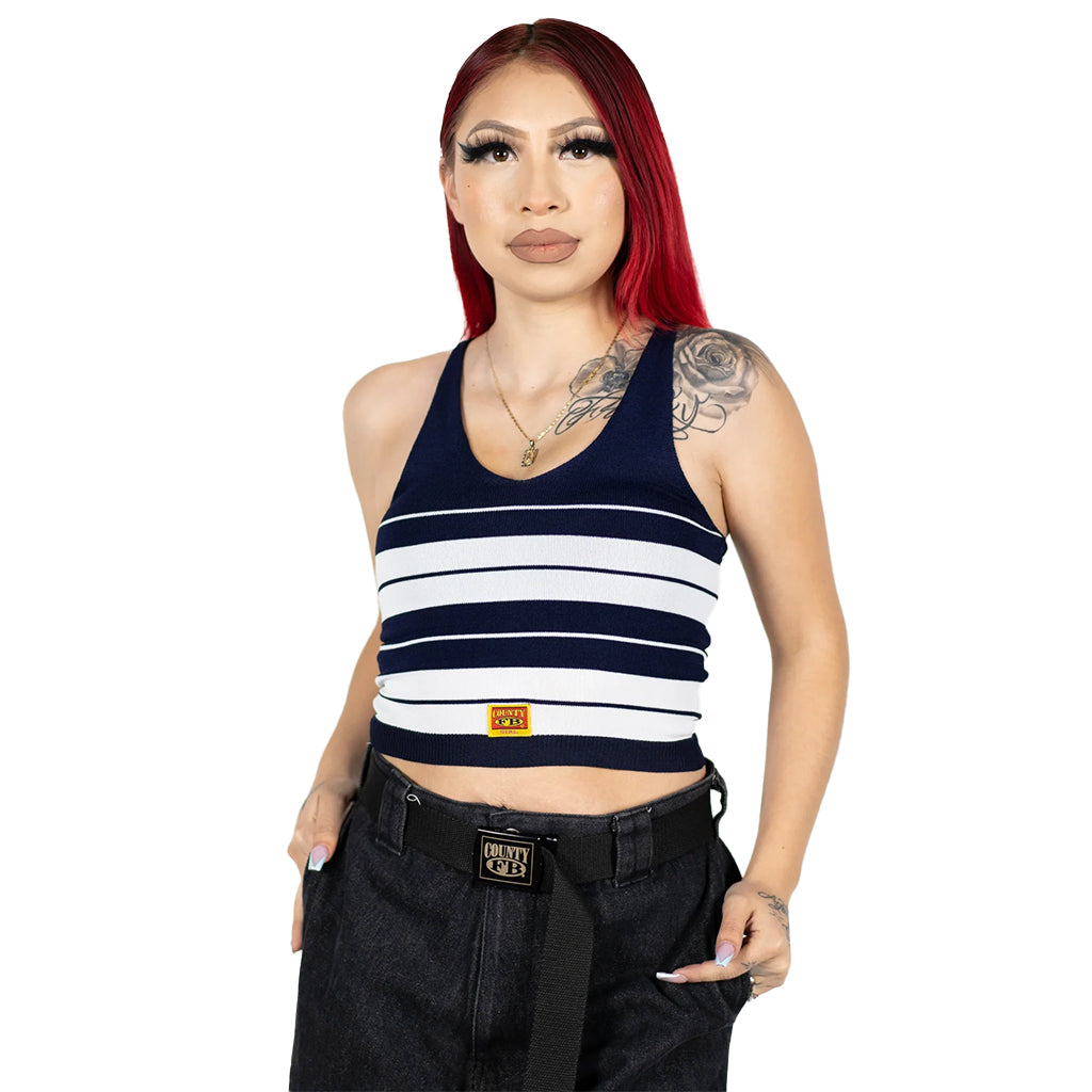 Women's Tank Top Navy/White