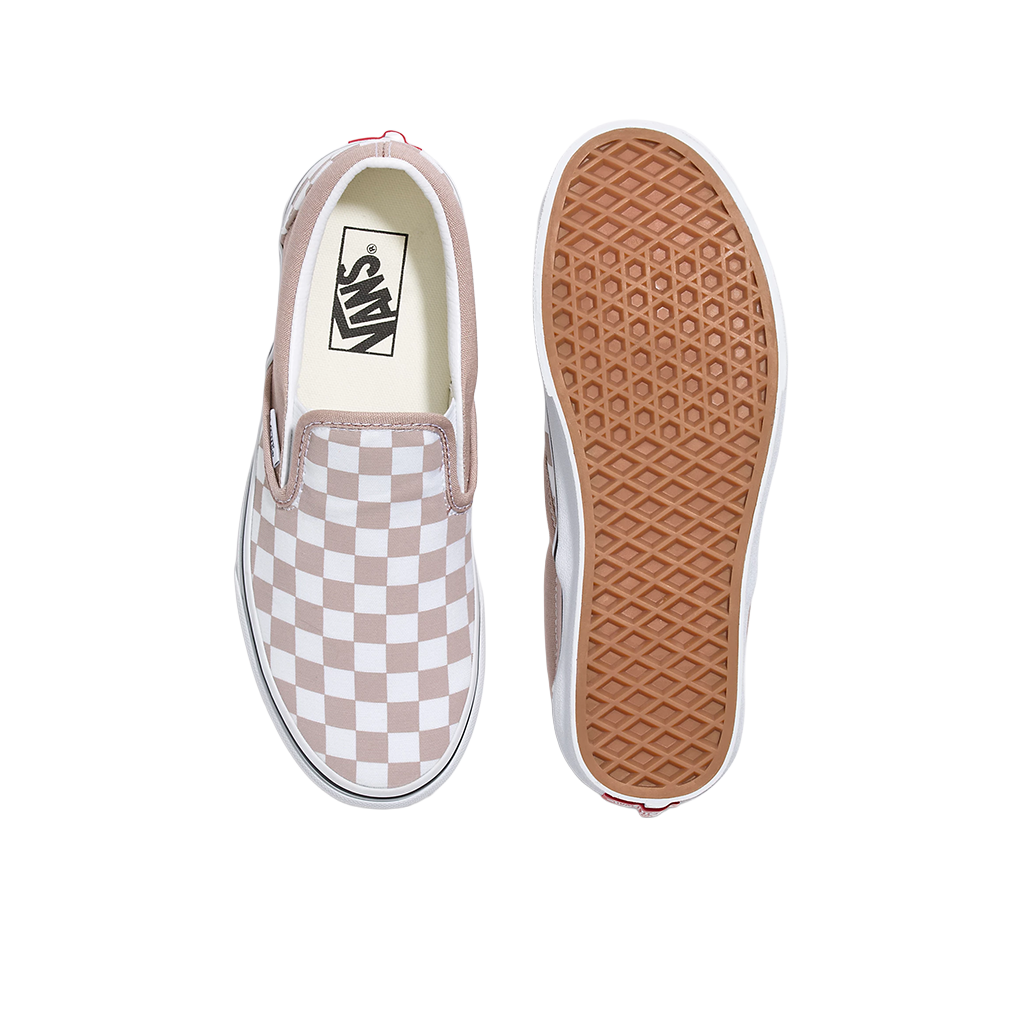 Vans slip-on sneaker with checkered pattern on a white background