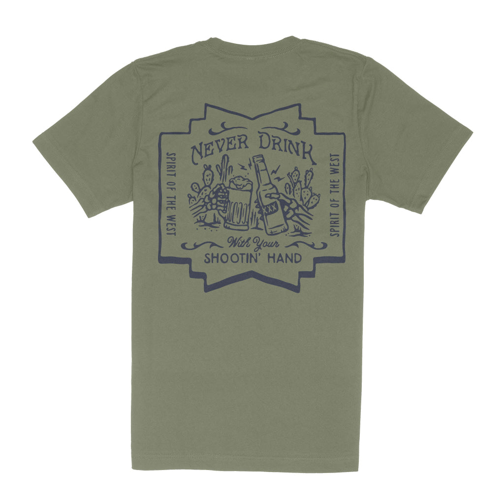 Shootin' Hand Salud Tee Sage