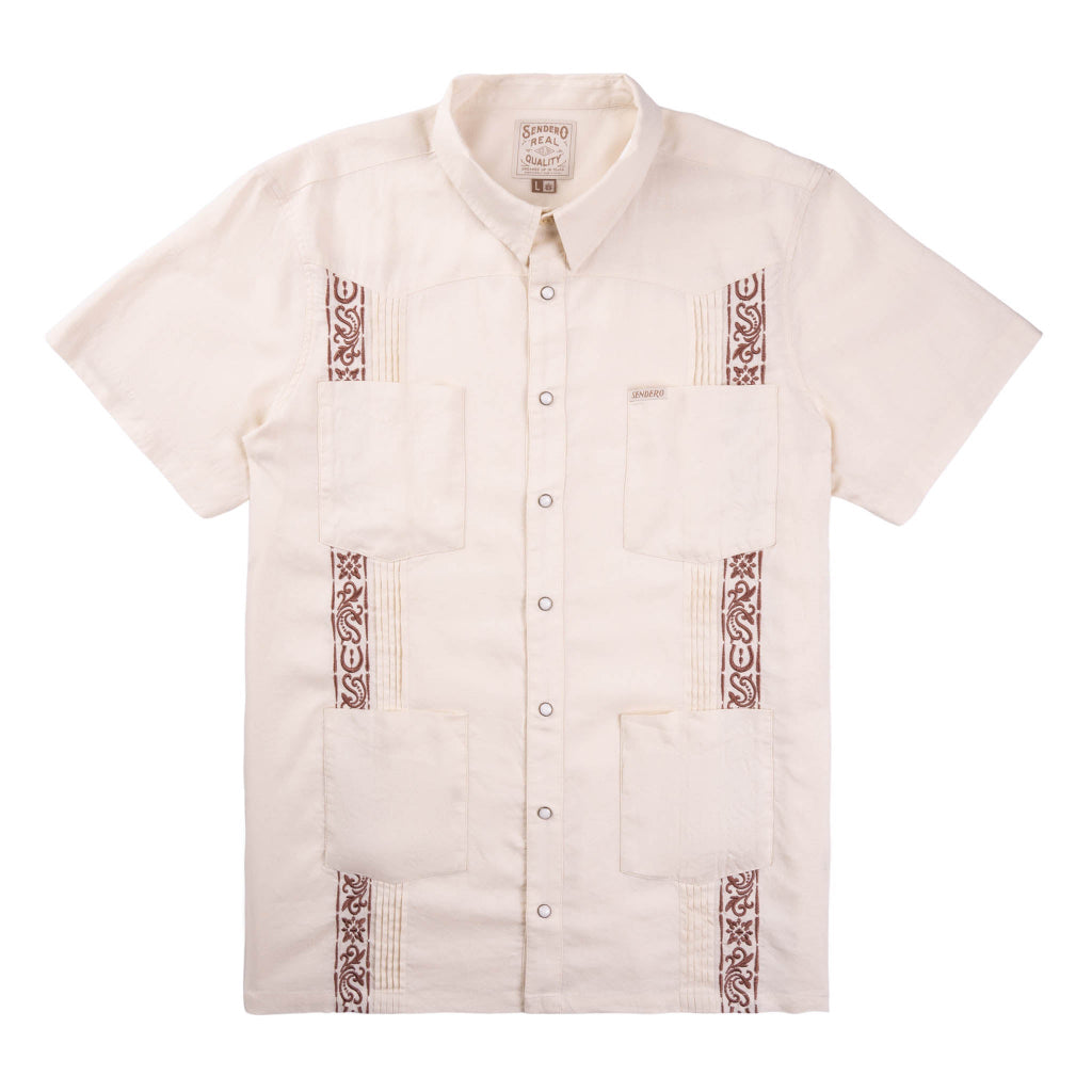 Caballero Guayabera Vintage White