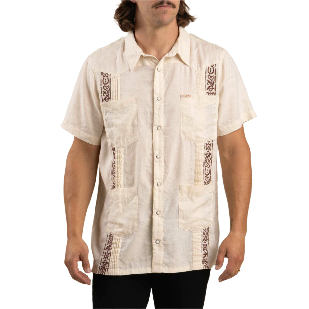 Caballero Guayabera Vintage White