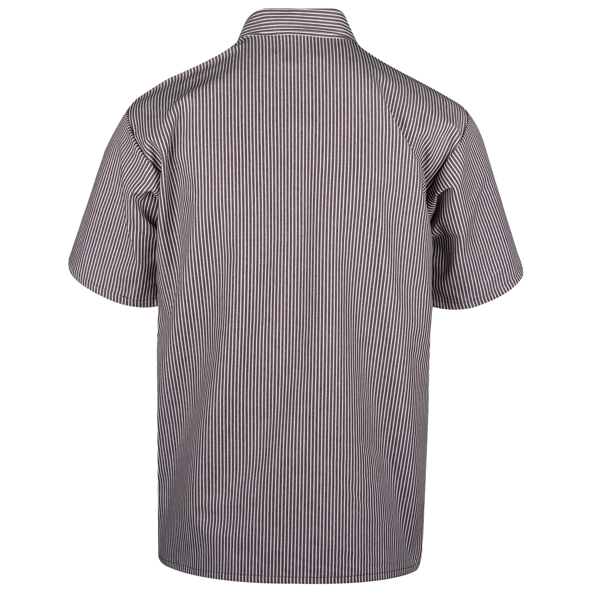 Half Zip Short Sleeve Stripe Brown Back