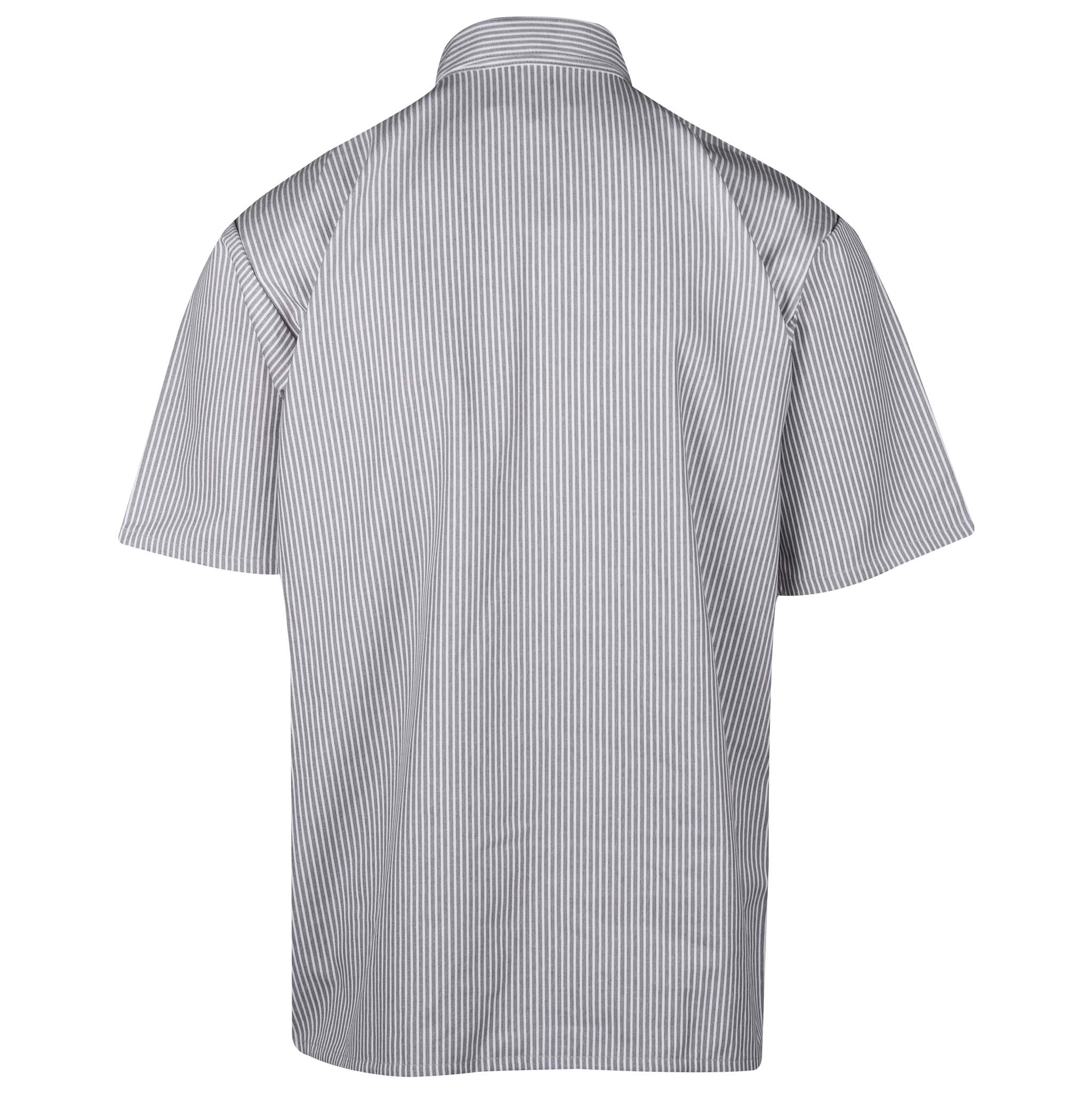 Half Zip Short Sleeve Grey Stripe Back