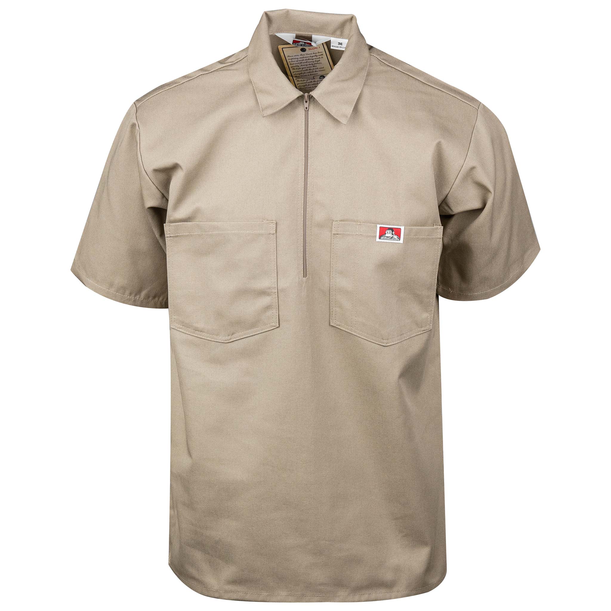 jimwag Agent tops【KHAKI】 Ben Davis | Half Zip Short Sleeve Khaki | T-Shirt – Gunthers