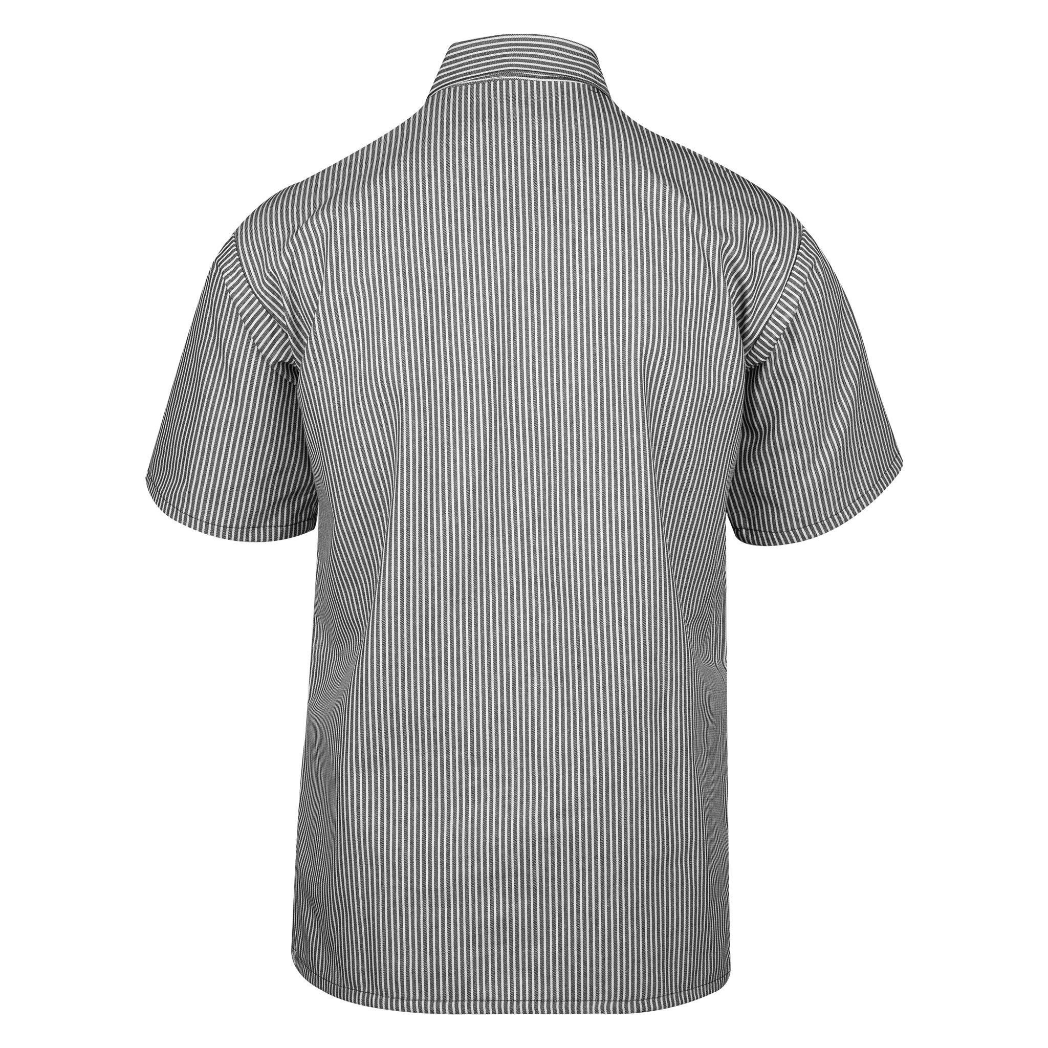 Half Zip Short Sleeve Stripe Black Back