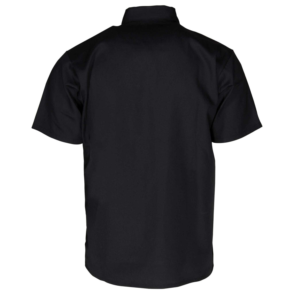 Back of Ben Davis Half Zip Short Sleeve Black Shirt