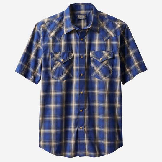 Frontier S/S Navy/Blue/Brown Plaid 20