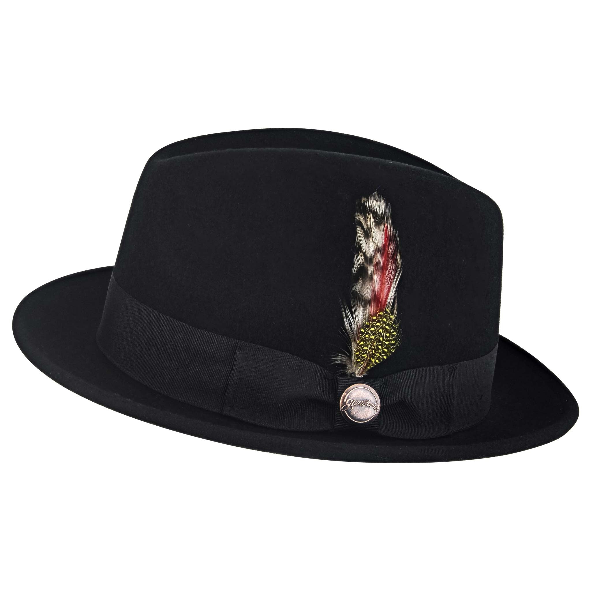 Side View of the La Cuatro Fedora Black from Gunthers Santa Ana