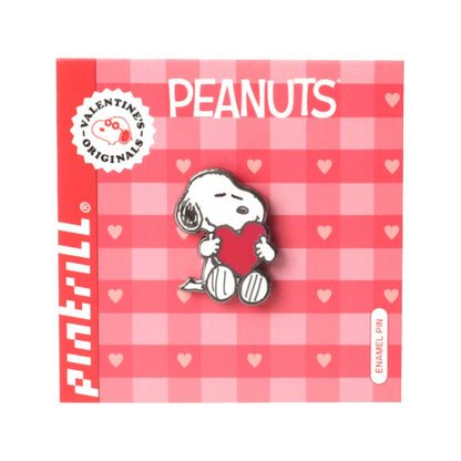 Snoopy holding a red heart on pink packaging 