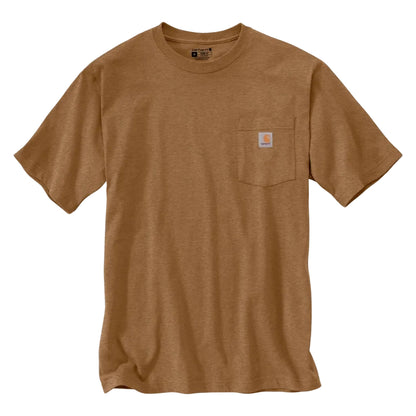 Brown t-shirt with a pocket on a white background