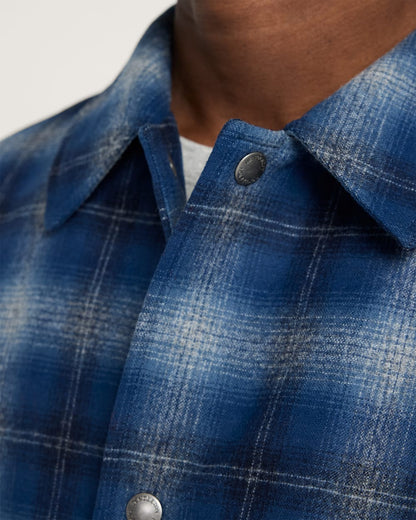 Quilted Coaches Jacket Navy Ombre