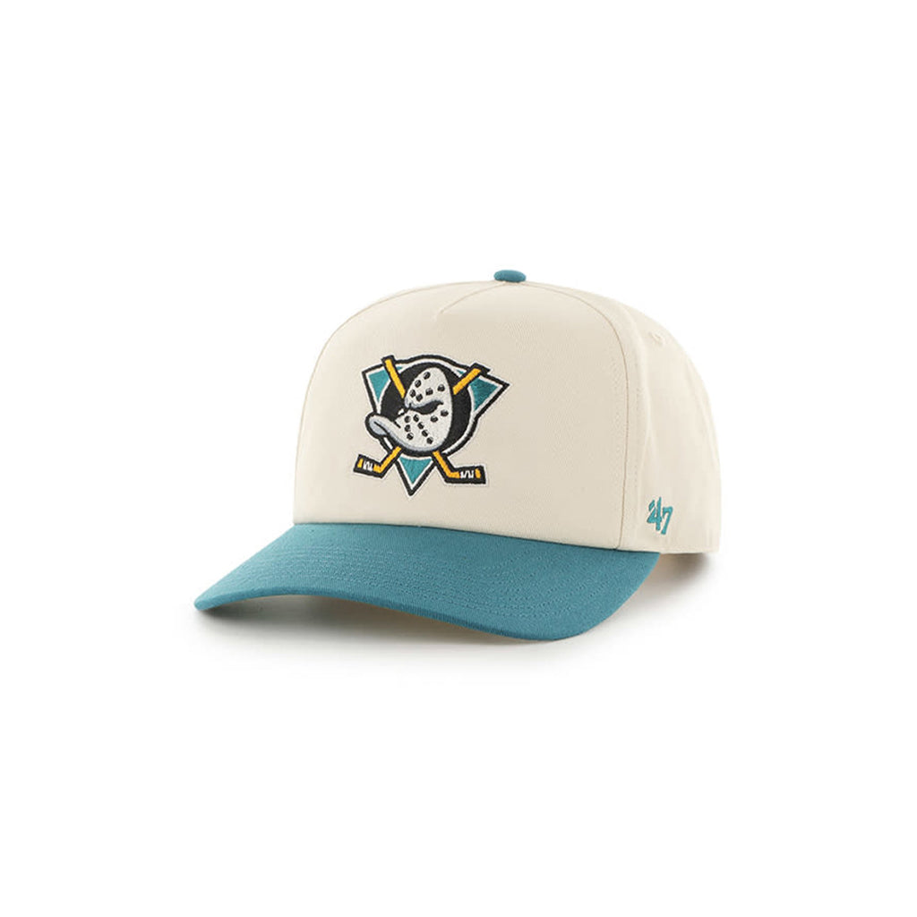 Baseball cap with mighty ducks logo on a white background