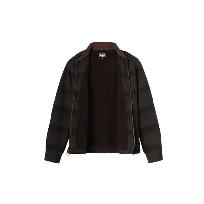 Brown jacket with striped pattern on a white background
