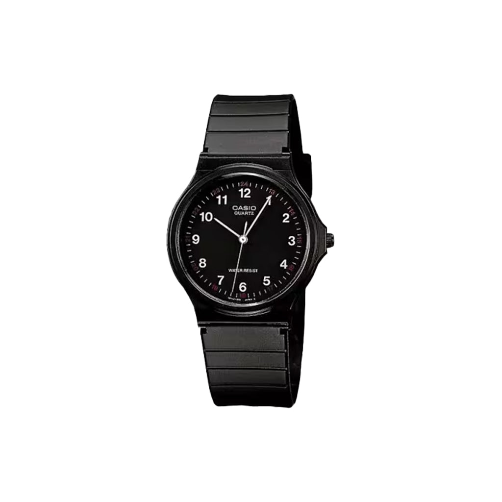 Black Casio watch on a white background