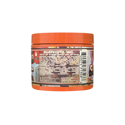 Supplement container with orange lid and label on a white background
