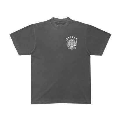 American Streetwear Distressed Tee Grey