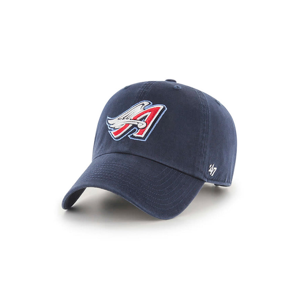 Navy blue cap with a logo on a white background