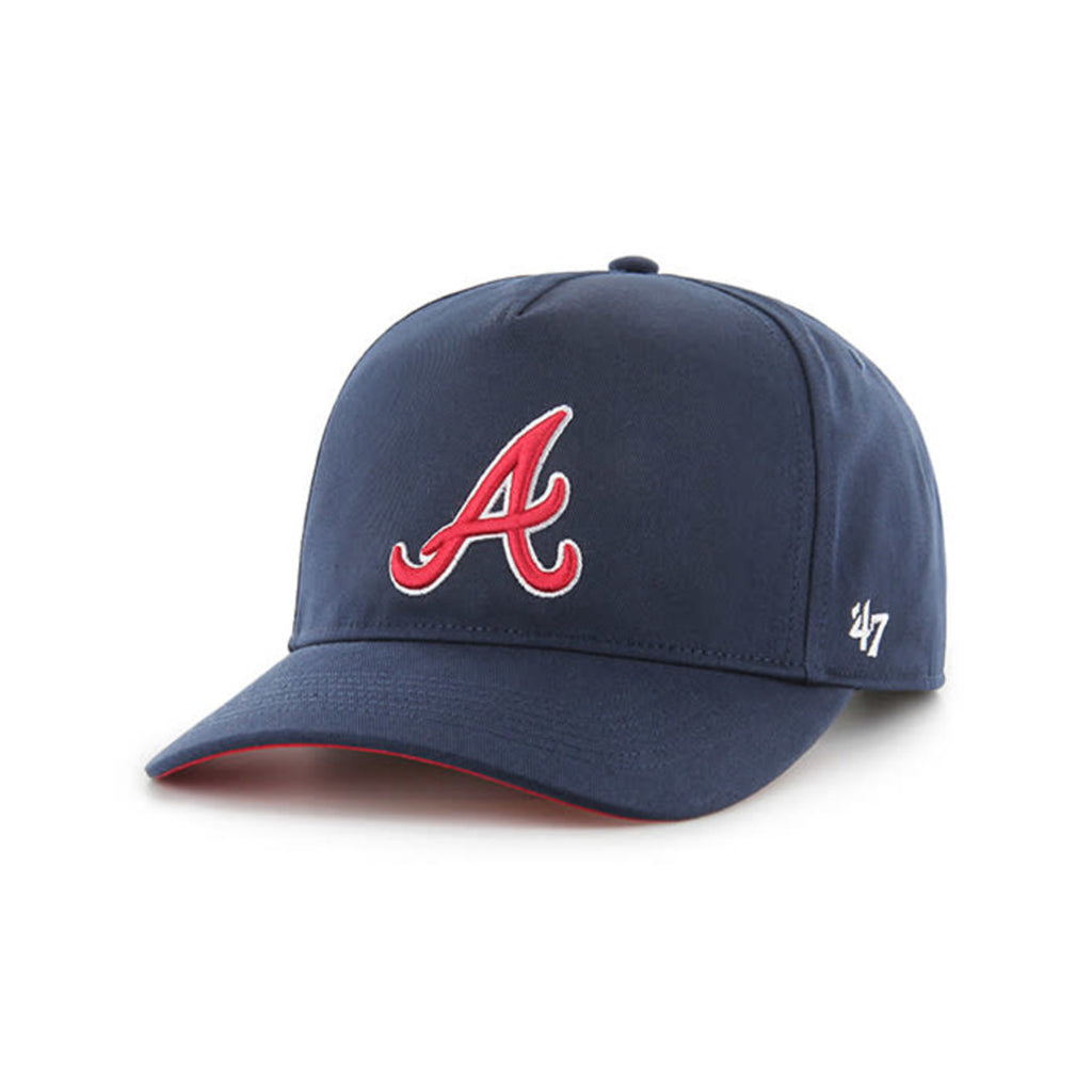 Braves Navy blue cap with red logo on a white background